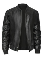 Jaqueta masculina com zíper e manga raglan