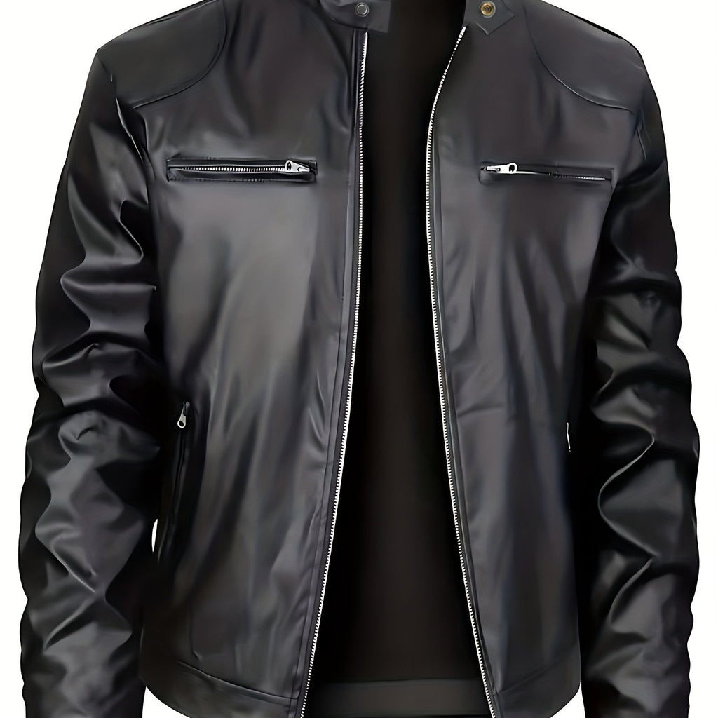 Jaqueta Masculina de Couro PU | Estilo Casual Premium