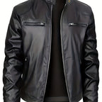 Jaqueta Masculina de Couro PU | Estilo Casual Premium