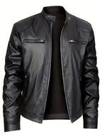 Jaqueta Masculina de Couro PU | Estilo Casual Premium