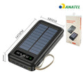 Carregador Portátil Power Bank Solar 20.000mAh | 5 em 1 com Lanterna LED