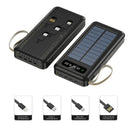 Carregador Portátil Power Bank Solar 20.000mAh | 5 em 1 com Lanterna LED