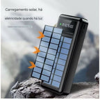 Carregador Portátil Power Bank Solar 20.000mAh | 5 em 1 com Lanterna LED