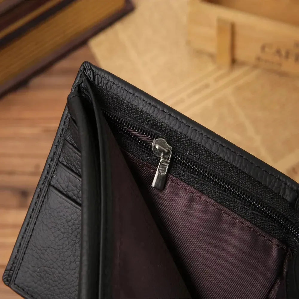 Carteira Masculina Premium | Couro Genuíno e Acabamento Minimalista