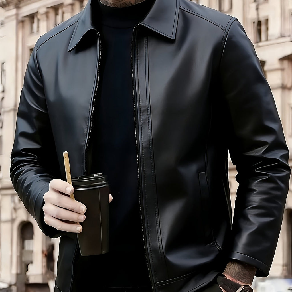 Jaqueta Masculina Couro Premium Impermeável | Estilo Casual e Proteção