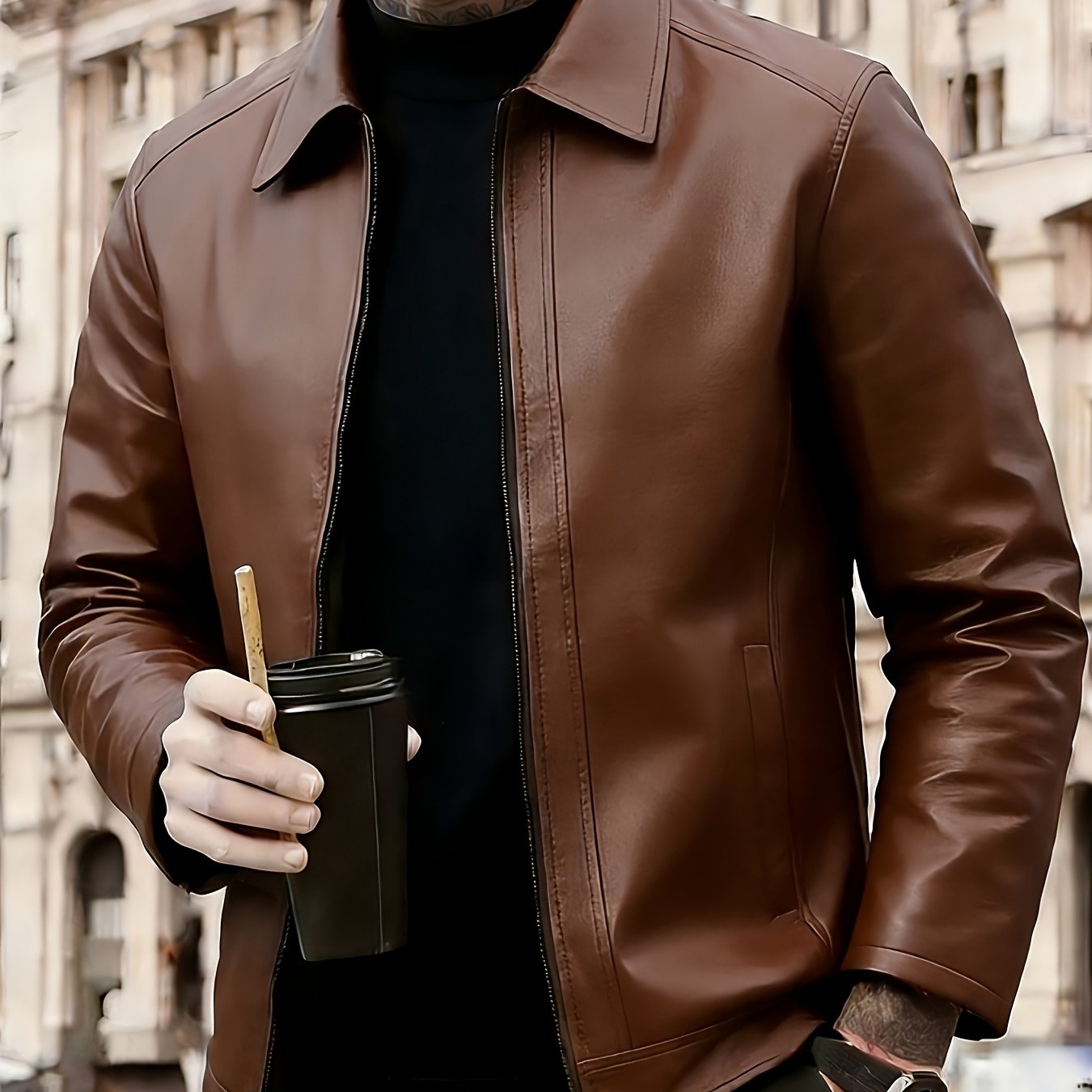 Jaqueta Masculina Couro Premium Impermeável | Estilo Casual e Proteção