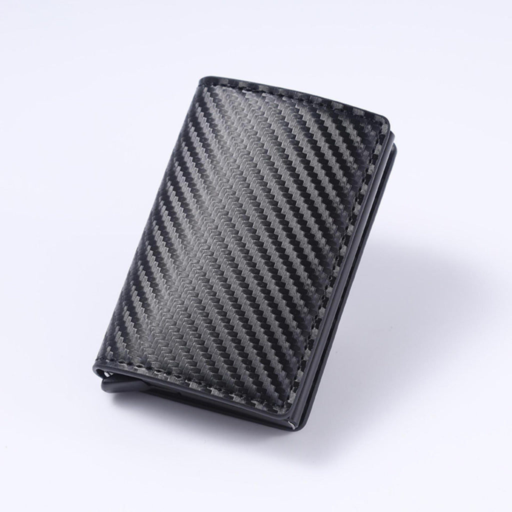 Carteira Masculina Antifurto RFID | Porta-Cartões Automático Pop-Up