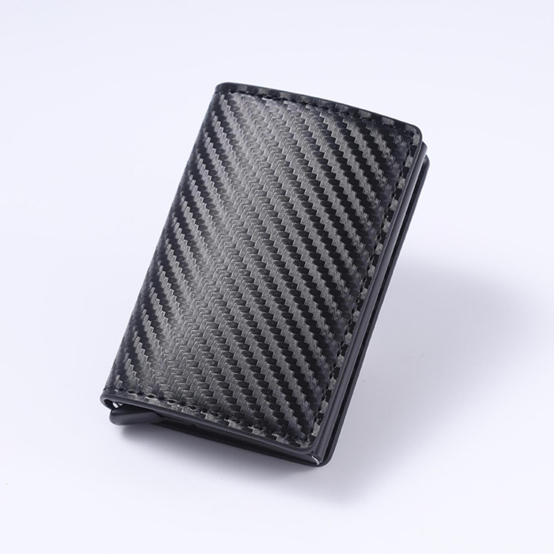 Carteira Masculina Antifurto RFID | Porta-Cartões Automático Pop-Up