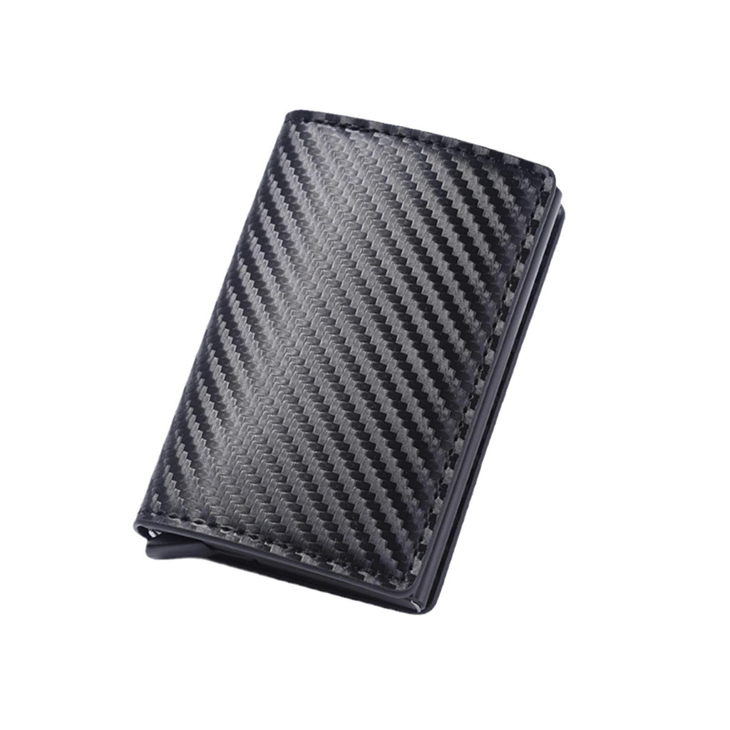 Carteira Masculina Antifurto RFID | Porta-Cartões Automático Pop-Up