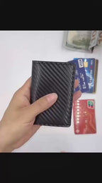 Carteira Masculina Antifurto RFID | Porta-Cartões Automático Pop-Up