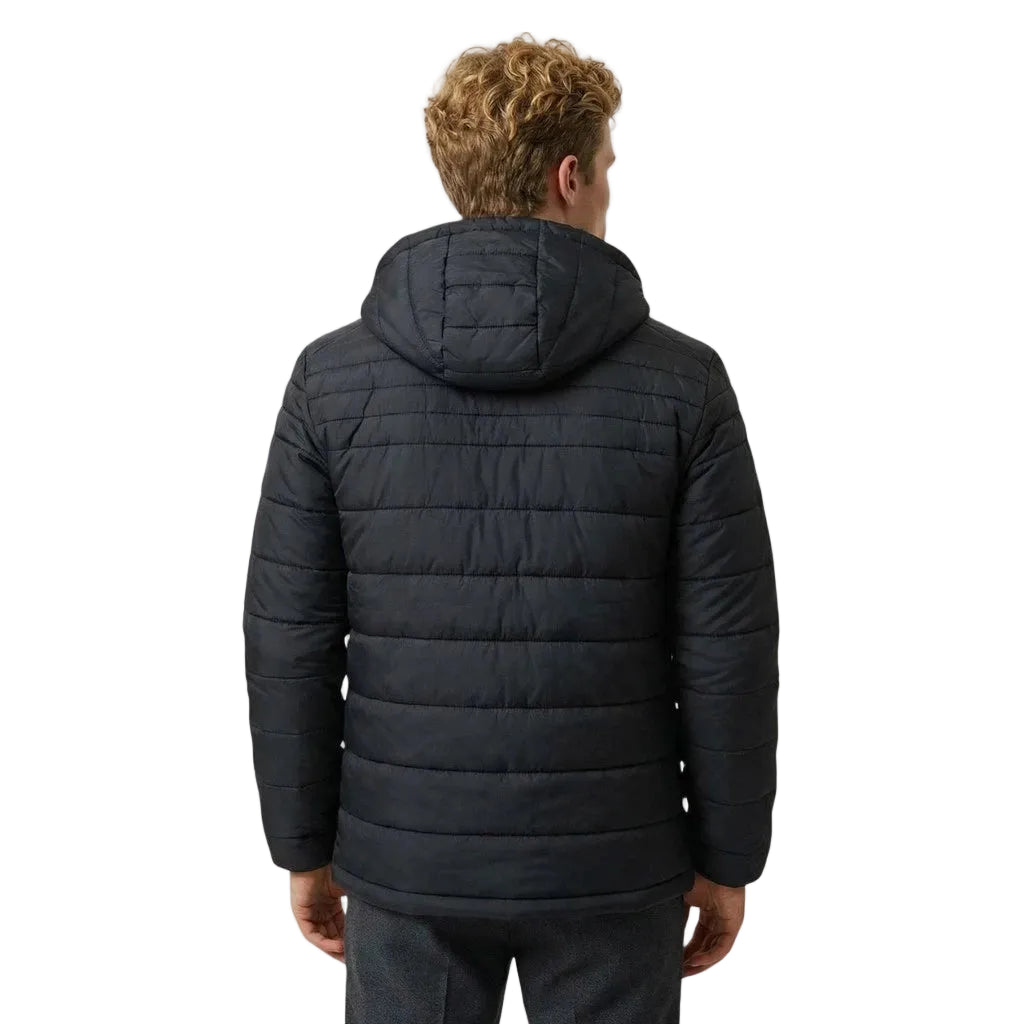 Jaqueta puffer masculina com touca removível